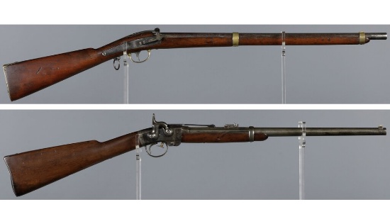 Two U.S. Military Breech Loading Percussion Saddle Ring Carbines
