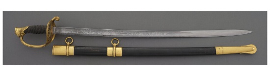 Pre-Civil War U.S. Ames Staff & Field Sword with Scabbard