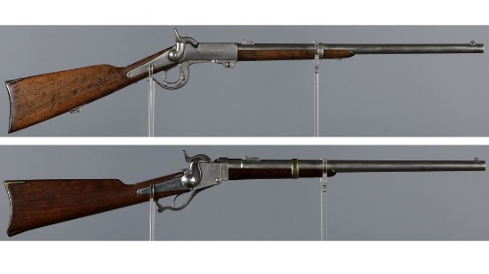 Two Civil War U.S. Percussion Saddle Ring Carbines