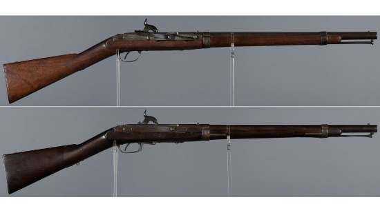 Two U.S. Hall Patent Breech Loading Percussion Carbines
