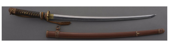 Signed Japanese Shin Gunto Pattern Sword
