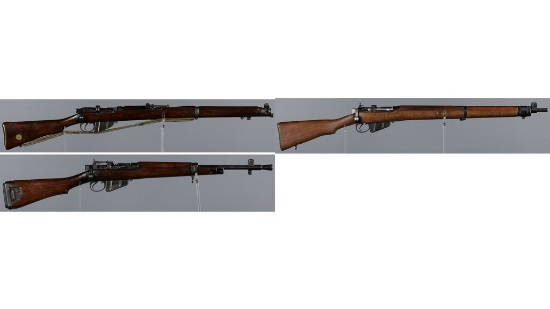 Three Lee-Enfield Military Pattern Bolt Action Long Guns