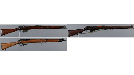 Three Lee-Enfield Pattern Military Bolt Action Rifles