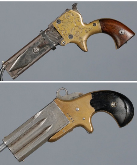Two Antique American Multi-Shot Pocket Pistols