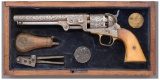 Engraved Civil War Era Colt Model 1851 Navy Percussion Revolver