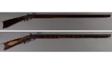 Two Percussion American Long Rifles