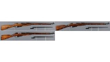 Three Soviet Mosin-Nagant Model 91/30 Rifles with Bayonets