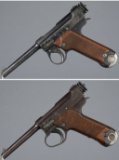 Two Imperial Japanese Type 14 Nambu Pistols with Holster