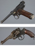 Two World War II Era Japanese Military Handguns with Holsters