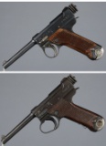 Two World War II Imperial Japanese Semi-Automatic Pistols