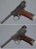 Two World War II Imperial Japanese Type 14 Nambu Pistols
