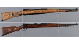 Two World War II German Military K98k Mauser Bolt Action Rifles