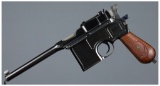 German Mauser C96 Broomhandle Semi-Automatic Pistol