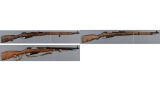 Three Mosin-Nagant Bolt Action Rifles