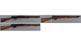 Three Short Magazine Lee-Enfield Military Bolt Action Rifles