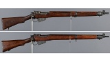 Two British Lend Lease Savage No.4 Mk I* Lee-Enfield Rifles