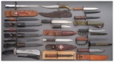 Assorted Military Knives and Uniform Accessories