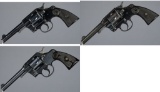 Three Colt Double Action Revolvers