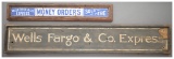 Two Wells Fargo & Co. Express Advertising Signs