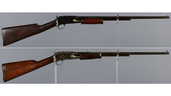 Two Colt Lightning Small Frame .22 Slide Action Rifles