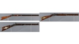 Three American Half-Stock Percussion Rifle