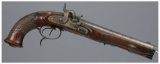 W. & H. Spangenberg Double Barrel Percussion Pistol