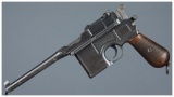 German Mauser C96 Broomhandle  Pistol with Holster Rig