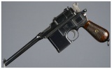 German Mauser C96 Broomhandle Semi-Automatic Pistol