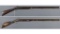 Two American Percussion Half-Stock Rifles