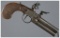 Tap Action Double Barrel Flintlock Pistol