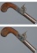 Pair of Engraved European Screw Barrel Percussion Muff Pistols