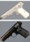 Two Colt Model 1908 Pocket Hammerless Semi-Automatic Pistols