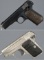 Two Colt Hammerless Semi-Automatic Pistols