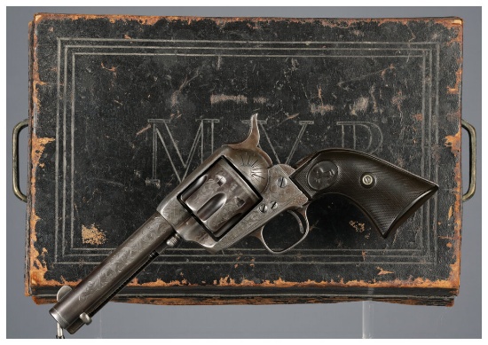 Engraved Colt Black Powder Single Action Army Revolver