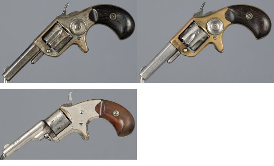 Three Antique Colt Spur Trigger Revolvers