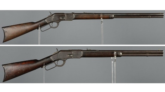Two Winchester Model 1873 Lever Action Rifles