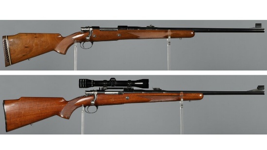 Two Belgian Browning High-Power Safari Grade Bolt Action Rifles