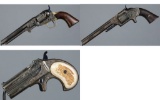 Three W.B. Ellis Signed Engraved American Handguns