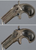 Two Ellis Engraved Remington Over/Under Derringers