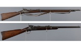 Two U.S. Springfield Model 1879 Trapdoor Military Long Arms