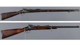 Two U.S. Springfield .45-70 Trapdoor Military Long Arms
