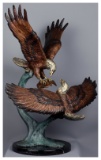 Bald Eagles in Combat Bronze Signed by Scott