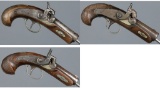 Three Engraved Percussion Pocket Pistols