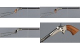 Four Stevens Tip-Up Handguns