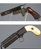 Two Antique Pepperbox Pistols