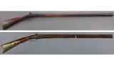 Two Antique Percussion American Long Rifles
