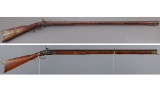 Two American Full-Stock Percussion Rifles