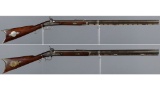 Two Wingert Detroit Marked Half-Stock Percussion Rifles