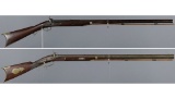 Two American Percussion Half-Stock Rifles