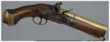 Engraved R. Silke Brass Barrel Flintlock Blunderbuss Pistol